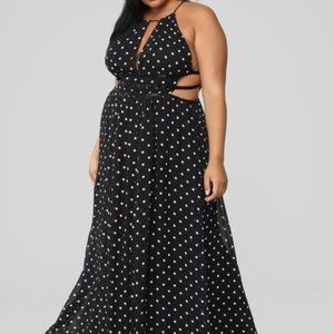 Had Your Shot Polka Dot Dress - Black/White